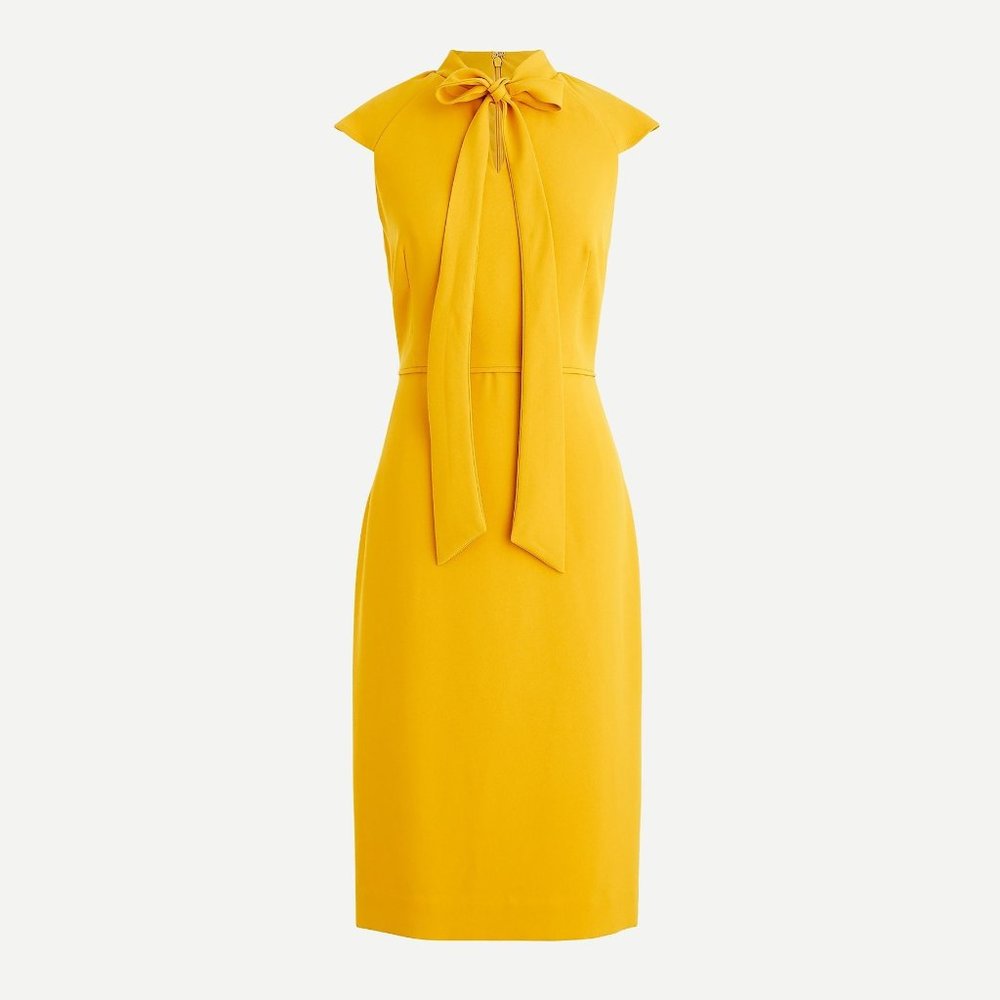 J.Crew Ruffle-front sheath dress in 365 crepe